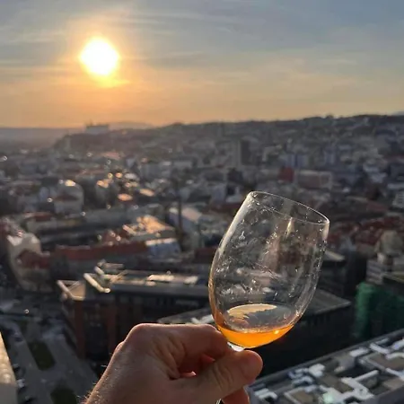 With Sunset View Over *