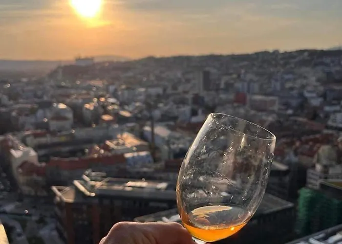 With Sunset View Over *